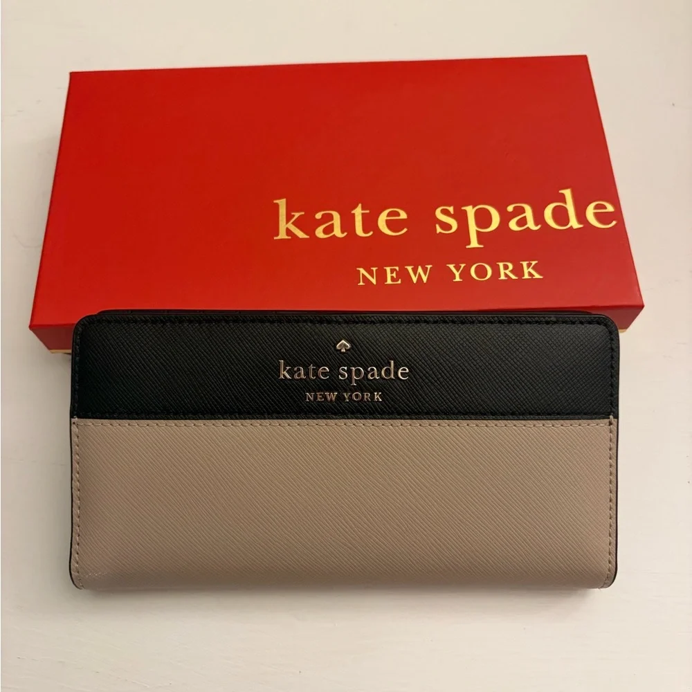 Kate Spade Two-Tone Black and Taupe Wallet